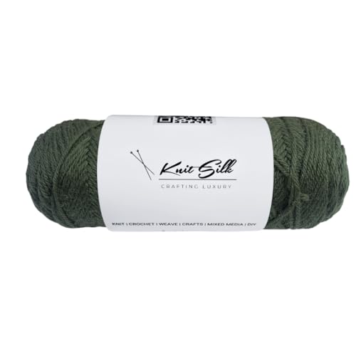 Knitsilk Garn aus 100 % Merinowolle, dunkelgrün, 200 Meter, 100 g x 1 Fadenzahl, 100 g, freundliches handgefertigtes Material zum Stricken, Häkeln und Weben Knitsilk Garn aus 100 % Merinowolle, dunkelgrün, 200 Meter, 100 g x 1 Fadenzahl, 100 g, freundliches handgefertigtes Material zum Stricken, Häkeln und Weben von Knitsilk
