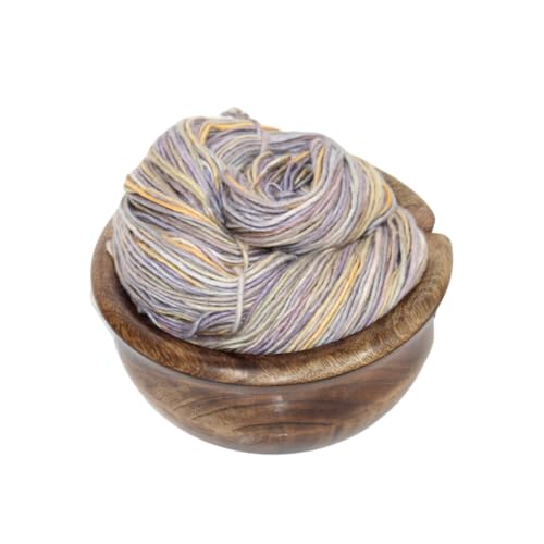 Knitsilk Obergarn, Maulbeerseide, Vorgarn in Grau-/Gelbtönen, handgebunden und gefärbt, 225 + Meter, kardierte reine Seide (Grey Horizons), 100 g, 1 Stück von Knitsilk