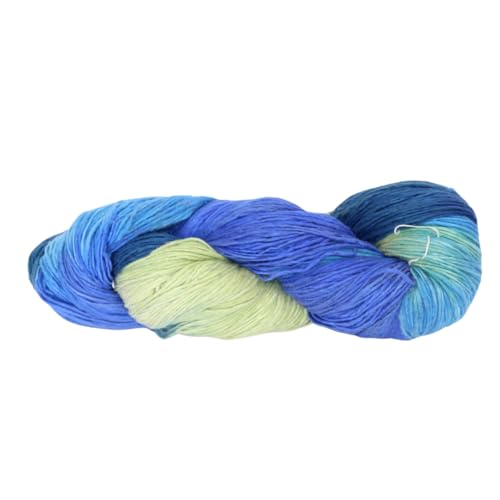 Knitsilk Tops Yarn-Mulberry Silk Roving-Garn in Grün-Blautönen, Handbinden und Stanzen, kardierte reine Seide, 225 Meter (2 Stück) von Knitsilk