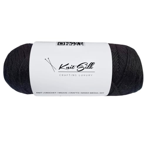 Produktbild Knitsilk Garn aus 100 % Merinowolle, Schwarz, über 200 Meter, 100 g x 1 Fadenzahl, 100 g, freundliches handgefertigtes Material zum Stricken, Häkeln und Weben Produktbild Knitsilk Garn aus 100 % Merinowolle, Schwarz, über 200 Meter, 100 g x 1 Fadenzahl, 100 g, freundliches handgefertigtes Material zum Stricken, Häkeln und Weben von Knitsilk