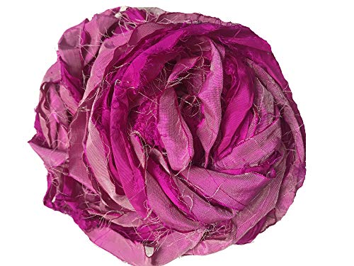 Recyceltes Sari-Seidenband in Hot Pink – voluminös– Duppioni-Seide, Taft-Seidenband – Schmuckherstellung, Basteln, Stricken, Häkeln, Basteln, Halsketten – ethische Bänder, Seide, braun, 1 Stück Recyceltes Sari-Seidenband in Hot Pink – voluminös– Duppioni-Seide, Taft-Seidenband – Schmuckherstellung, Basteln, Stricken, Häkeln, Basteln, Halsketten – ethische Bänder, Seide, braun, 1 Stück von Knitsilk