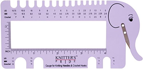 Needle & Crochet View Sizer W/Yarn Cutter-Lilac von Knitter's Pride