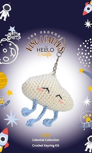 Knitty Critters Himmlischer Schlüsselanhänger - Wolke | Anfängerfreundliches Häkel-Bastelset mit recyceltem Garn Knitty Critters Himmlischer Schlüsselanhänger - Wolke | Anfängerfreundliches Häkel-Bastelset mit recyceltem Garn von Knitty Critters