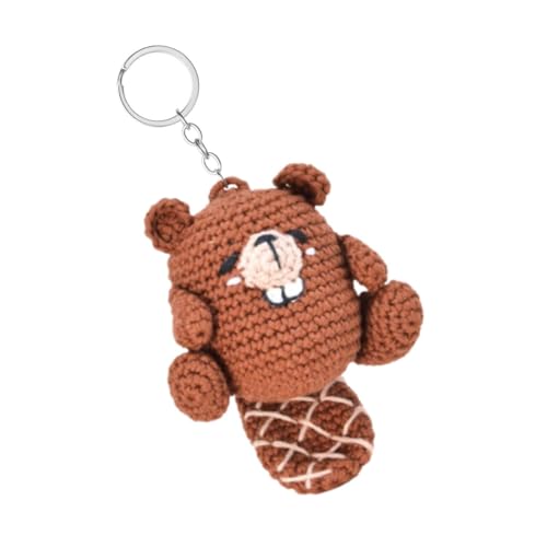Knitty Critters Woodland Schlüsselanhänger - Biber | Anfängerfreundliches Häkel-Bastelset mit recyceltem Garn von Knitty Critters