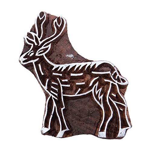 dekorative Holzblock Kunst Indian Hirsch Holztextil Hand geschnitzt Grenze Stempel dekorative Holzblock Kunst Indian Hirsch Holztextil Hand geschnitzt Grenze Stempel von Knitwit