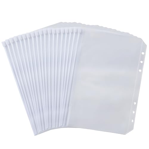 30 Stück A6 Binder, 6 Löcher Ordner Plastiktüte mit Reißverschluss, 6-Ring-Ordner, transparente A6-Hüllen, PVC-Taschen, für Dokumente, Notizbücher, Fotos, Rechnung, Karten 30 Stück A6 Binder, 6 Löcher Ordner Plastiktüte mit Reißverschluss, 6-Ring-Ordner, transparente A6-Hüllen, PVC-Taschen, für Dokumente, Notizbücher, Fotos, Rechnung, Karten von Knocery