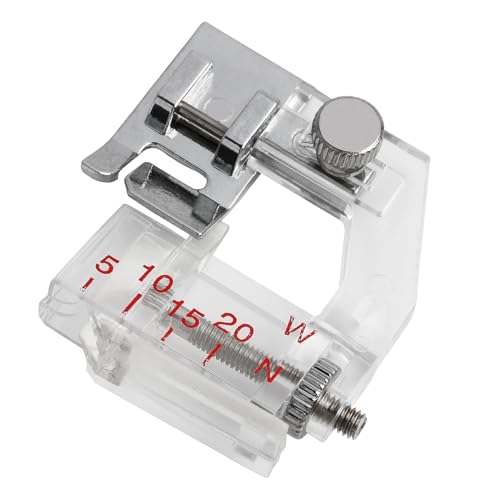 Nähfuß für Schrägband, verstellbarer Banddruckfuß von 5 mm bis 20 mm, lebhafte und Snap-on-Säume für Nähmaschinen Alfa Singer Brother Juki Lidl Elna und mehr von Knocery