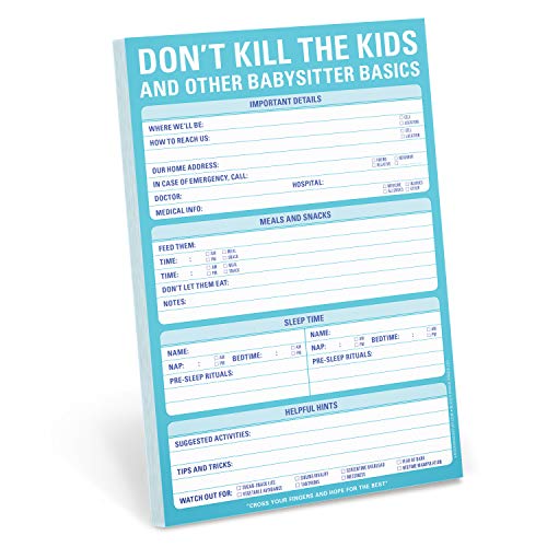 Knock Knock Don't Kill the Kids Babysitter Notizblock, 15,2 x 22,9 cm Knock Knock Don't Kill the Kids Babysitter Notizblock, 15,2 x 22,9 cm von Knock Knock