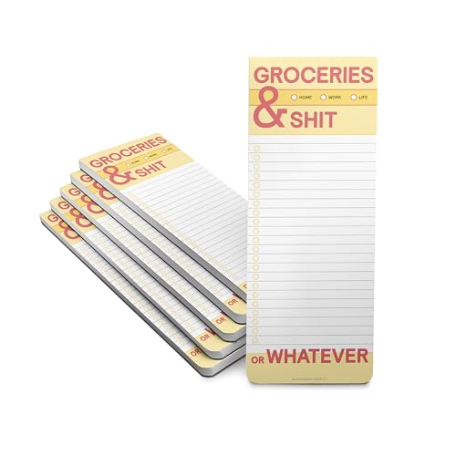 Knock Knock Notizblöcke für Einkaufslisten, Notizblöcke und Mahlzeitenplaner, je 8,9 x 22,9 cm, 6 Stück von Knock Knock