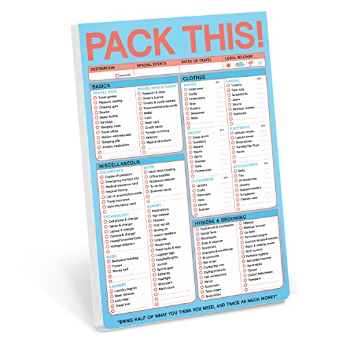 Knock Knock Pack This Pad (Pastell-Version) – Packlistenblock & Reisezubehör, 15,2 x 22,9 cm von Knock Knock