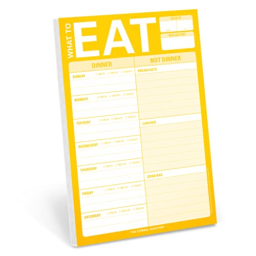 Knock Knock What To Eat Pad (gelb), magnetischer Mahlzeitenplanungs-Notizblock mit Magnet, 15,2 x 22,9 cm von Knock Knock