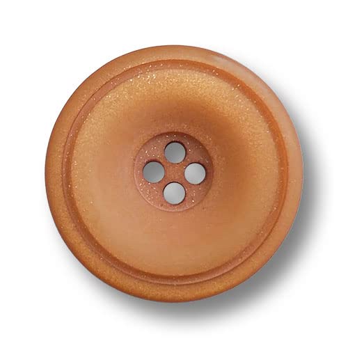Knopfparadies - 10er Set hellbraun schimmernde Kunststoffknöpfe mit vier Löchern. Ø: ca. 20mm! von Knopfparadies