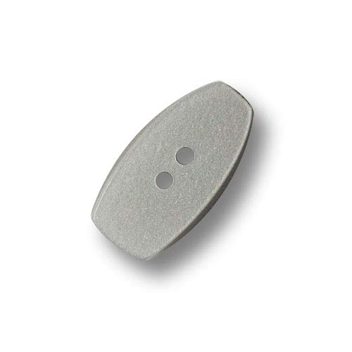 Knopfparadies - 10er Set hübsch schimmernde Knebelknöpfe in grau/dunkelgrau aus Kunststoff. Ø: ca. 10x20mm! von Knopfparadies