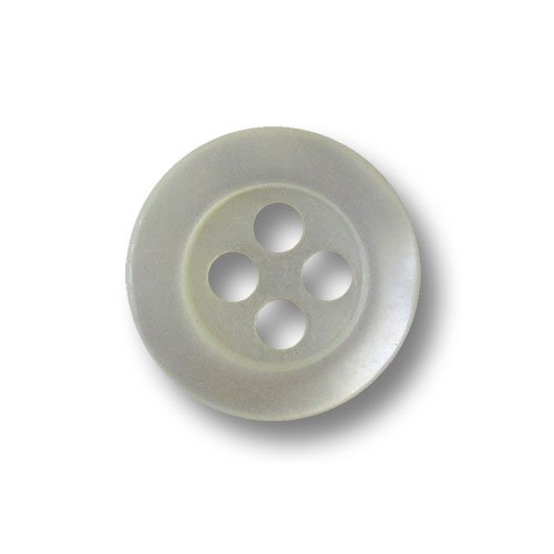 Knopfparadies - 10er Set kleine klassische weiße Vierloch Perlmuttknöpfe für Blusen & Hemden mit abgesenkter Knopfmitte und erhöhtem Rand/Weiß/Perlmutt Knöpfe/Ø ca. 9mm von Knopfparadies