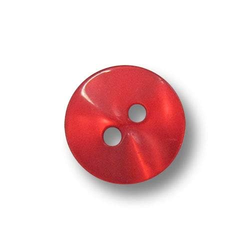 Knopfparadies - 10er Set kleine kräftig rot schimmernde Zweiloch Blusenknöpfe aus Kunststoff, Größe: Ø: ca. 10mm von Knopfparadies