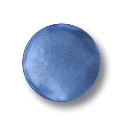 Knopfparadies - 10er Set kobaltblau schimmernde Kunststoffknöpfe, optisch fast wie gefärbte Perlmuttknöpfe. Ø: ca. 15mm! von Knopfparadies