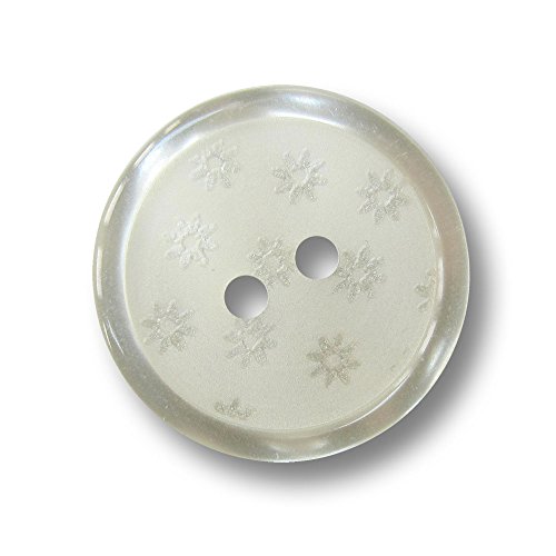 Knopfparadies - 10er Set reizende naturweiße Knöpfe mit matter Oberfläche und kleinen Blüten / perlmuttartiger Rand / naturweiß, perlmutt / Kunststoffknöpfe / Ø ca. 21mm Knopfparadies - 10er Set reizende naturweiße Knöpfe mit matter Oberfläche und kleinen Blüten / perlmuttartiger Rand / naturweiß, perlmutt / Kunststoffknöpfe / Ø ca. 21mm von Knopfparadies