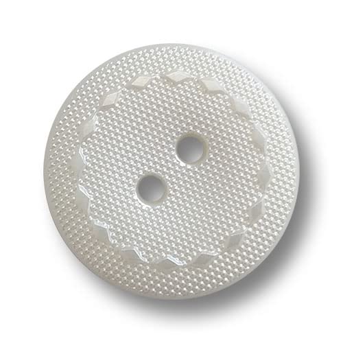 Knopfparadies - 10er leichte, weiß schimmernde Kunststoffknöpfe mit zwei Löchern! Ø: ca. 13mm! Knopfparadies - 10er leichte, weiß schimmernde Kunststoffknöpfe mit zwei Löchern! Ø: ca. 13mm! von Knopfparadies