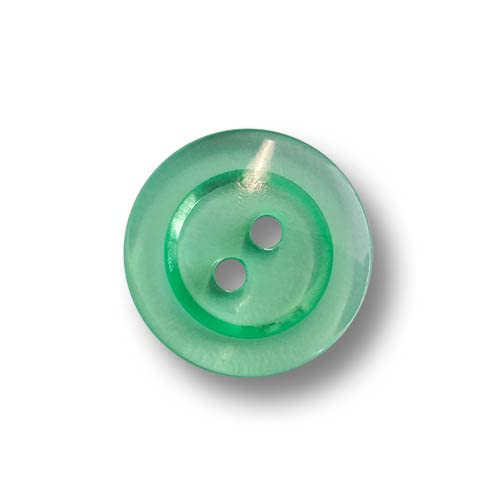 Knopfparadies - 12er Set transparent grüne Zweilochknöpfe aus Kunststoff. Ø: ca. 12mm! von Knopfparadies