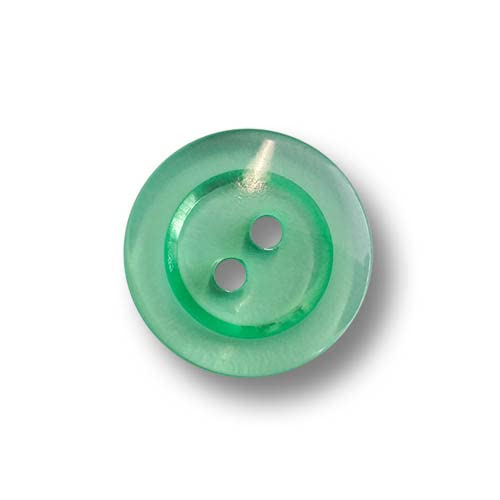 Knopfparadies - 12er Set transparent grüne Zweilochknöpfe aus Kunststoff. Ø: ca. 17mm! von Knopfparadies