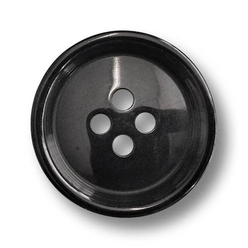 Knopfparadies - 12er Set zeitlose, schwarze Kunststoffknöpfe mit vier Löchern. Ø: ca. 15mm! von Knopfparadies