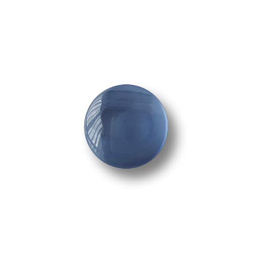 Knopfparadies - 15er Set hübsche, taubenblau schimmernde Blusenknöpfe/Kinderknöpfe mit Öse. Durchmesser: ca. 10mm! von Knopfparadies