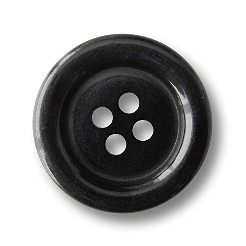 Knopfparadies - 15er-Set klassische schwarze 4-Loch Kunststoff Knöpfe - universell einsetzbar (Ø ca. 15mm) von Knopfparadies