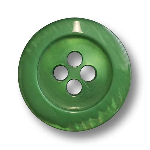Knopfparadies - 4er Set große, grün schimmernde Mantelknöpfe aus Kunststoff. Ø: ca. 30mm! von Knopfparadies