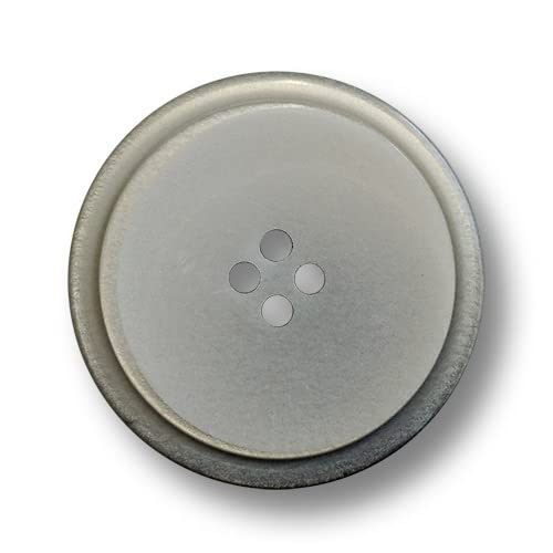 Knopfparadies - 4er Set große, hellgraue bis graue Mantelknöpfe aus Kunststoff. Ø: ca. 28mm! von Knopfparadies