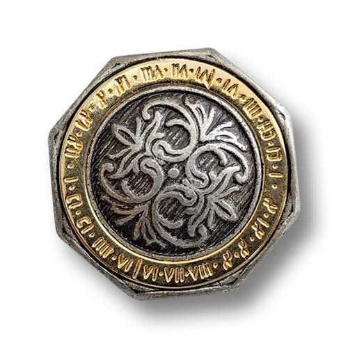 Knopfparadies - 4er Set majestätische Metallknöpfe, achteckige Form, Bicolor-Design. Ø: ca. 23mm! Knopfparadies - 4er Set majestätische Metallknöpfe, achteckige Form, Bicolor-Design. Ø: ca. 23mm! von Knopfparadies