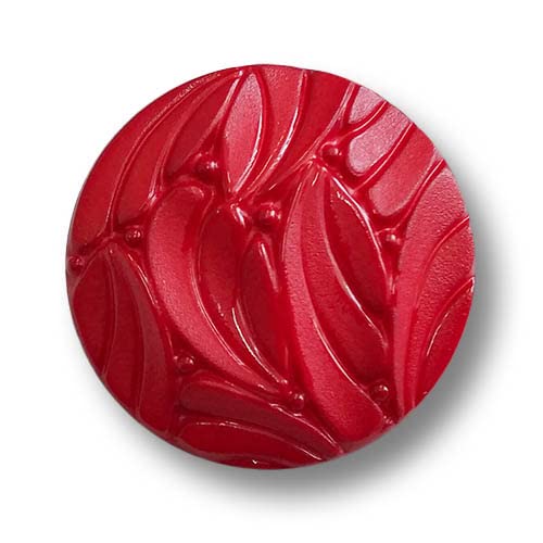 Knopfparadies - 4er Set rote Kunststoffknöpfe mit plastischem Muster - fast wie alte Glasknöpfe. Ø: ca. 23mm! von Knopfparadies