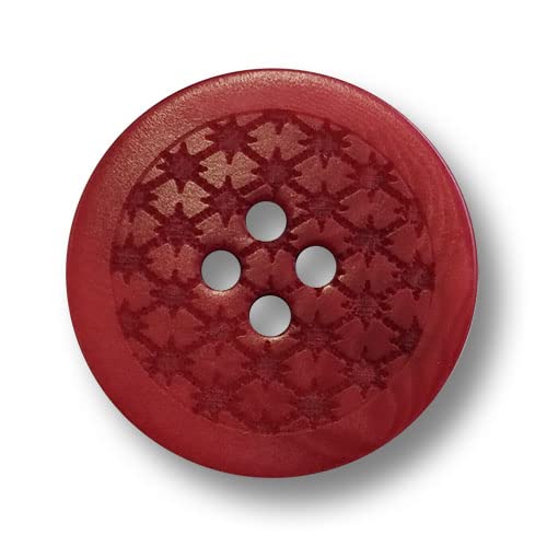 Knopfparadies - 4er Set rote Steinnussknöpfe mit vier Löchern und filigranem Muster! Ø: ca. 23mm! Knopfparadies - 4er Set rote Steinnussknöpfe mit vier Löchern und filigranem Muster! Ø: ca. 23mm! von Knopfparadies