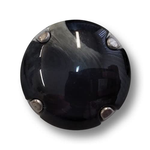 Knopfparadies - 4er Set umwerfend schöne, schwarz-grau marmorierte Schmuckknöpfe aus silberfarbenem Metall und Kunststoff. Ø: ca. 23mm! Knopfparadies - 4er Set umwerfend schöne, schwarz-grau marmorierte Schmuckknöpfe aus silberfarbenem Metall und Kunststoff. Ø: ca. 23mm! von Knopfparadies