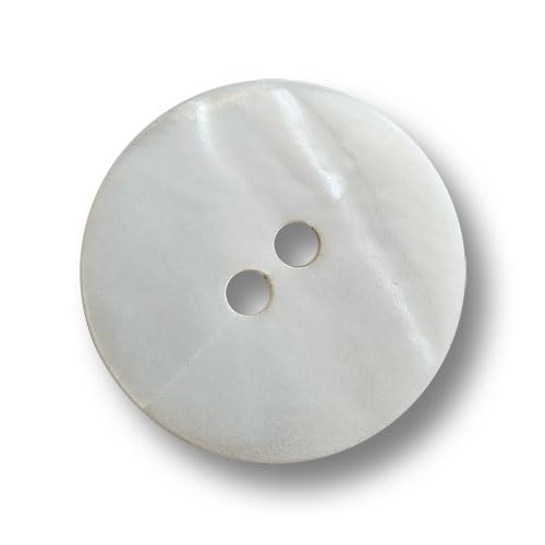 Knopfparadies - 4er Set weiß schimmernde Perlmuttknöpfe, halb mattiert, halb glänzend. Ø: ca. 20mm! von Knopfparadies