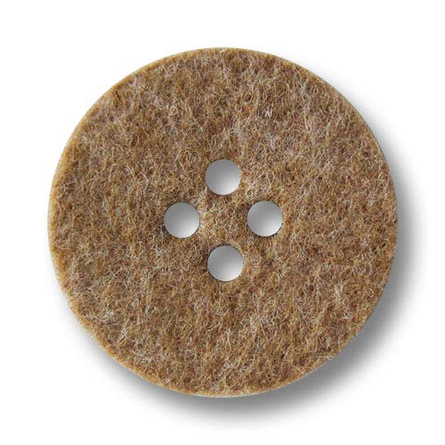 Knopfparadies - 5 rustikal anmutende Filzknöpfe aus Kunststofffaser in beige mit 4 Löchern - ausgefallene Trachtenknöpfe! Durchmesser: ca. 19,5-20mm! von Knopfparadies