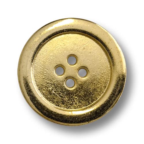 Knopfparadies - 5er Set, flache, glänzned goldfarbene Metallknöpfe mit vier Löchern - günstigere B-WARE! Ø: ca. 15mm! Knopfparadies - 5er Set, flache, glänzned goldfarbene Metallknöpfe mit vier Löchern - günstigere B-WARE! Ø: ca. 15mm! von Knopfparadies