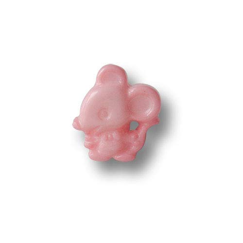 Knopfparadies - 5er Set besonders niedliche rosa Kinderknöpfe mit Maus Motiv, Ø: ca. 15x16mm Knopfparadies - 5er Set besonders niedliche rosa Kinderknöpfe mit Maus Motiv, Ø: ca. 15x16mm von Knopfparadies