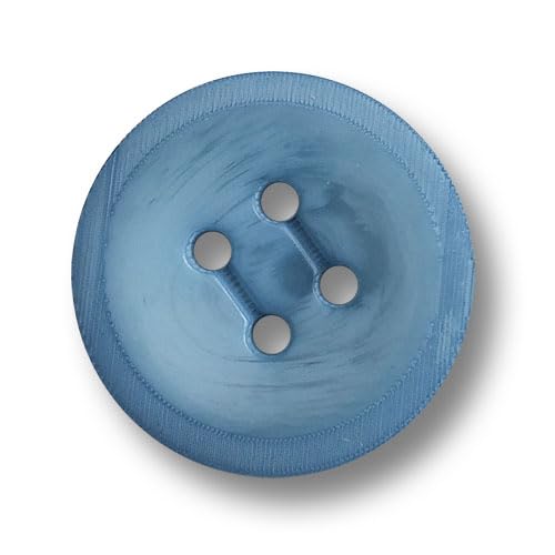 Knopfparadies - 5er Set blaue Kunststoffknöpfe mit vier Knopflöchern. Ø: ca.30mm! von Knopfparadies