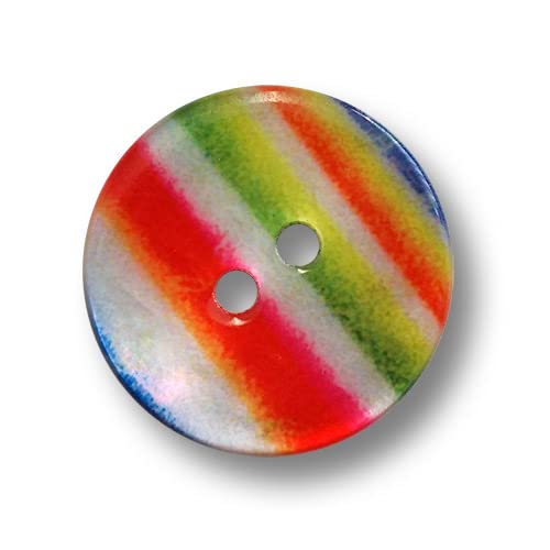 Knopfparadies - 5er Set bunt gestreifte Perlmuttknöpfe mit zwei Löchern. Ø: ca. 18mm! Knopfparadies - 5er Set bunt gestreifte Perlmuttknöpfe mit zwei Löchern. Ø: ca. 18mm! von Knopfparadies