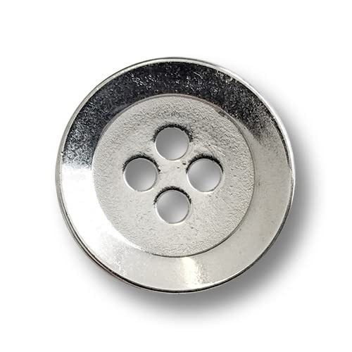 Knopfparadies - 5er Set dünne, glänzend silberfarbene Metallknöpfe mit vier Löchern. Ø: ca. 20mm! Knopfparadies - 5er Set dünne, glänzend silberfarbene Metallknöpfe mit vier Löchern. Ø: ca. 20mm! von Knopfparadies