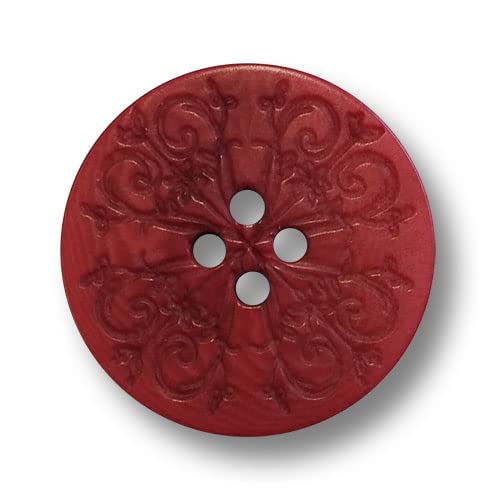 Knopfparadies - 5er Set dunkelrot eingefärbte Steinnussknöpfe mit filigranem Lasermuster. Ø: ca. 20mm! Knopfparadies - 5er Set dunkelrot eingefärbte Steinnussknöpfe mit filigranem Lasermuster. Ø: ca. 20mm! von Knopfparadies