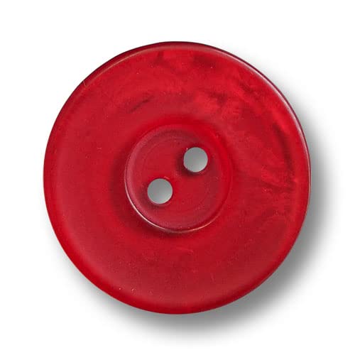Knopfparadies - 5er Set rote, leicht durchschimmernde Mantelknöpfe aus Kunststoff. Ø: ca. 25mm! von Knopfparadies