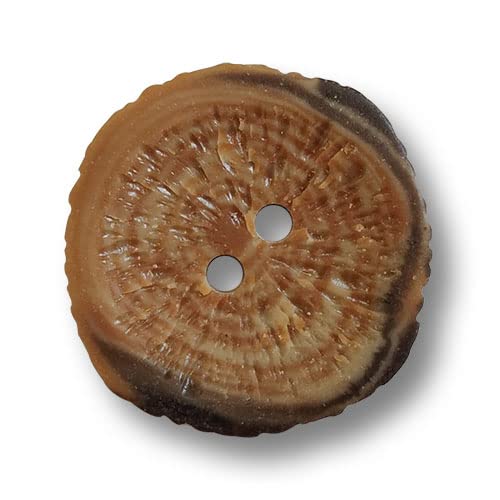 Knopfparadies - 5er Set urige, gemaserte Trachtenknöpfe aus Kunststoff, fast wie Holzknöpfe. Ø: ca. 28mm von Knopfparadies