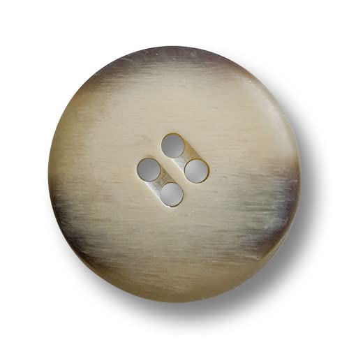 Knopfparadies - 5er Set zeitlose, braun-beige melierte Mantelknöpfe aus Kunststoff mit vier Löchern. Ø: ca. 25mm! von Knopfparadies