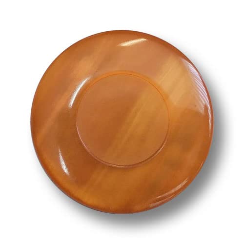 Knopfparadies - 6er Set Orange-Braun schillernde Ösenknöpfe aus Kunststoff. Ø: ca. 20mm! von Knopfparadies