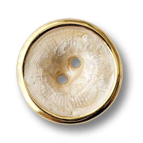 Knopfparadies - 6er Set außergewöhnliche Zweilochknöpfe aus Kunststoff in gold und beige schimmernd. Ø: ca. 28mm! Knopfparadies - 6er Set außergewöhnliche Zweilochknöpfe aus Kunststoff in gold und beige schimmernd. Ø: ca. 28mm! von Knopfparadies