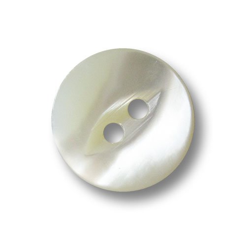 Knopfparadies - 6er Set bildschöne scheibenförmige kleine weiße Zweiloch Perlmuttknöpfe mit Elipse für Blusen/Weiß changierend/Perlmutt Knöpfe/Ø ca. 15mm von Knopfparadies