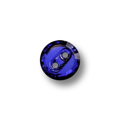 Knopfparadies - 6er Set kobaltblau glitzernde, kleine Glasknöpfe - perfekt als Blusenknöpfe, Kinderknöpfe oder Schmuckknöpfe. Ø: ca. 10mm! von Knopfparadies