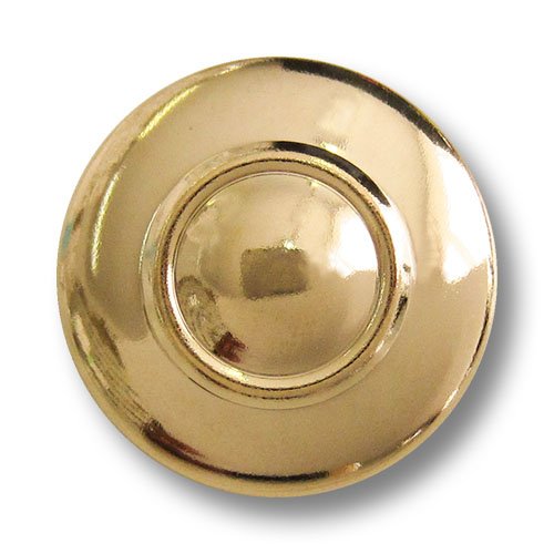 Knopfparadies - 6er Set leichte gewölbte glänzend goldfarbene Ösenknöpfe aus Metallblech mit kuppelartiger Erhöhung/Goldfarben glänzend/Metallknöpfe/Ø ca. 28mm von Knopfparadies