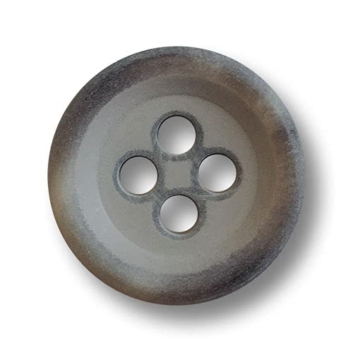 Knopfparadies - 6er Set runde, mattierte Kunststoffknöpfe in grau-brauner Hornoptik. Ø: ca. 18mm Knopfparadies - 6er Set runde, mattierte Kunststoffknöpfe in grau-brauner Hornoptik. Ø: ca. 18mm von Knopfparadies